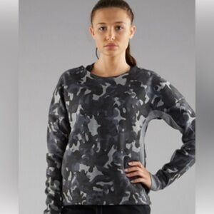 Nike Tech Fleece Camo Crew Neck Pullover Sweatshirt with Zipper Back size XS